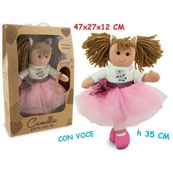 Teorema Camilla Bambola in Pezza Gattina cm 35 con Voce 66498