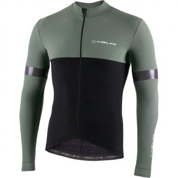 Maillot de Ciclismo Nalini New Warm Reflex Manga Larga Negro Verde - S