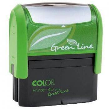 COLOP Printer 40 Green Line, individualisierbarer Textstempel, selbstfärbend, schwarz mit Logo