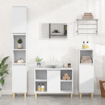 VidaXL Waschbeckenunterschrank Weiß 80x33x60 cm Holzwerkstoff