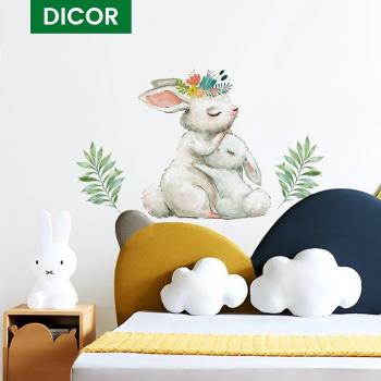 Grey Bunny Wall Stickers for Nursery Decoration