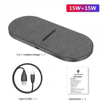 FDGAO 2 in 1 Qi Wireless Fast Charging Pad