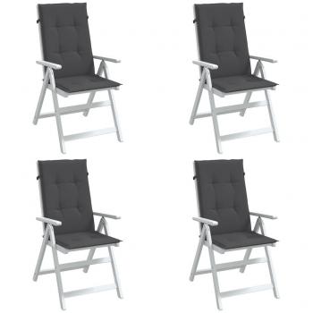 VidaXL Highback Chair Cushions 4 pcs Melange Anthracite 120x50x4 cm Fabric