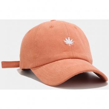 Hemp Leaf Embroidery Adjustable Baseball Cap for Couples