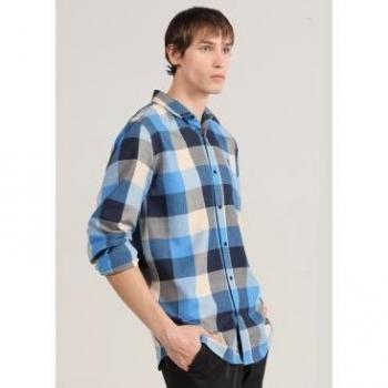 Bendorff - Camisa de manga larga de cuadros con logo bordado illusion