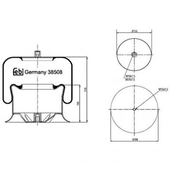 FEBI BILSTEIN 38508 Soffietto, Sospensione Pneumatica