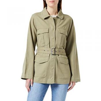Parka Verde Militar Only 15288803 con Cinturón
