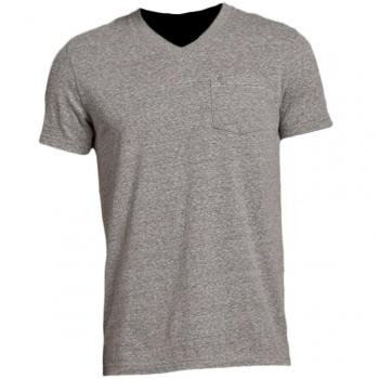 Abercrombie & Fitch Männer Muskel Passform V-Ausschnitt Tasche Tee T-Shirt, Größe L, Heather Grau
