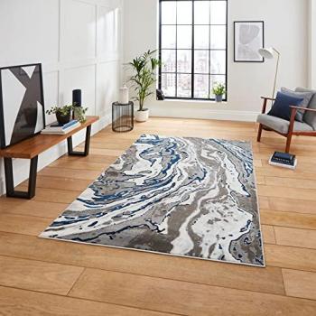 Apollo GR584 Modern Abstract Area Rug Grey Navy
