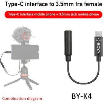 Câble audio TRS vers Lightning/type-C BOYA pour téléphone Android et Apple