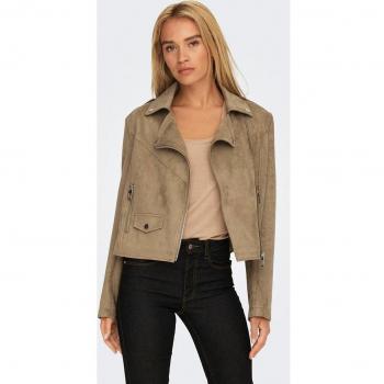 Cazadora de mujer de antelina estilo biker Only