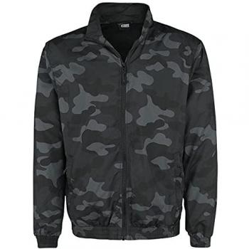 Anorak URBAN CLASSICS Herren Camo Track Jacket Gr. M, grün (darkcamo)