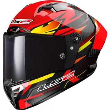 LS2 FF805 Thunder GP Fire Carbon Casco - Negro Rojo (XL)
