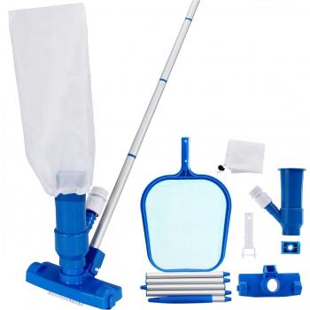 Set per pulizia piscina con asta e contenitore di raccolta