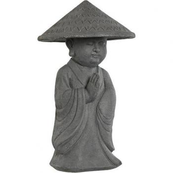 Figura de Magnesia Monje Gris 30 x 30 x 51 cm