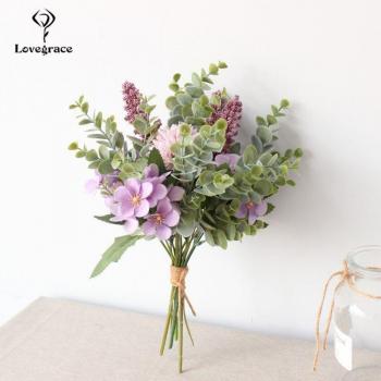 Bouquet de Mariage Pompon Bleu et Blanc