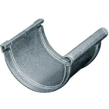 Jonction longue bi‑système First Plast PVC 25 mm demi‑ronde – effet zinc