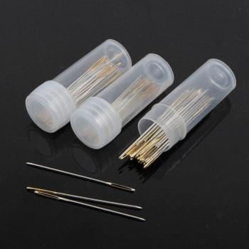 30Pcs Gold Tail Cross Stitch Needles (Sizes 22, 24, 26)