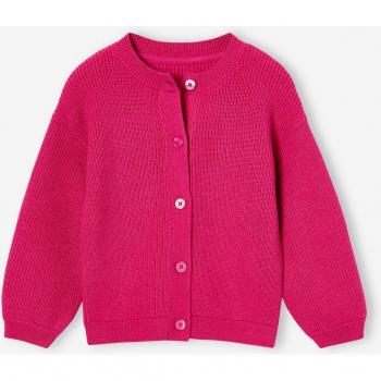Gilet Fuchsia en Côtes Perlées pour Fille
