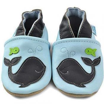 Juicy Bumbles - Weicher Leder Lauflernschuhe Krabbelschuhe Babyhausschuhe mit Wildledersohlen. Junge Mädchen Kleinkind- Gr. 12-18 Monate