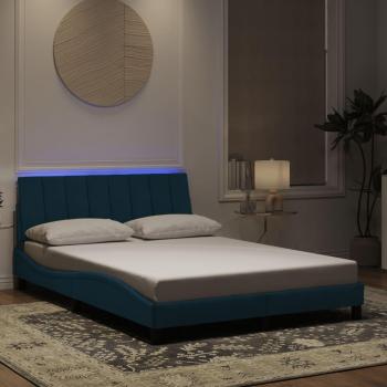 Lit double bleu avec lumières LED 140x190 cm