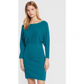 Sisley Úpletové tyrkysové šaty 11APMV004 Regular Fit