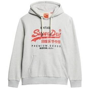 Felpa con Cappuccio Superdry Duo Vintage Logo Glacier Grey Marl 2XL