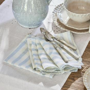 Set di 4 tovaglioli Voynich blu/crema