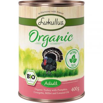 Pack Ahorro Lukullus 24 x 400 g - Pavo con Calabacín Orgánico (sin gluten)