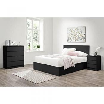 Birlea Oslo 5ft Kingsize Black Wooden Ottoman Bed Frame