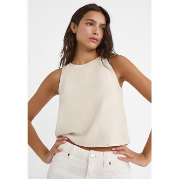 Stradivarius Steingraues Top mit Racerback L