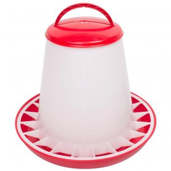 Kunststof voersilo 6kg met deksel rood