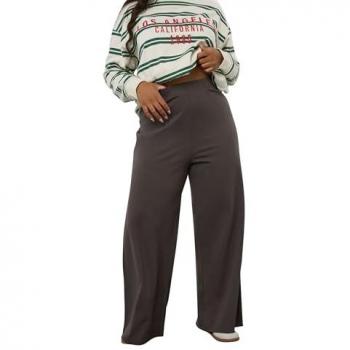 CurveFit Brown Wide-Leg Leggings