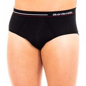 Abanderado Slip Cerrado sin Costuras algodón, Negro, Medium