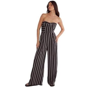 Cropped Stripe Bandé Jumpsuit (Black) – Size 10