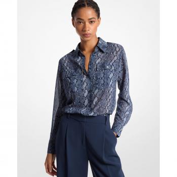 Blusa semitransparente animal print de Michael Kors