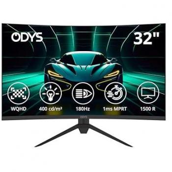 Odys XP32 PRO‑X (32″) Curved WQHD LED‑Monitor – 80 cm, 2560×1440 px, 1 ms, 180 Hz, VA