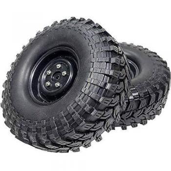Ruote crawler 1.9 Absima Extra Soft incollate su cerchi neri -2500034 (2 pezzi)