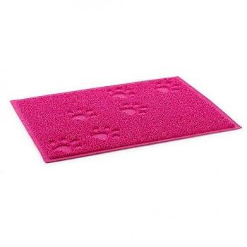 Ancol Pet Supplies Non-Slip Paw Design Dog Feeding Mat, Pink