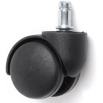 Universal Silent Nylon Caster Wheel for Office Chair - 2 Inch Stem, 360 Degree Swivel, Black (1 Piece)