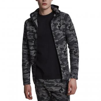 Urban Classics Interlock Zip Jacket Sudadera con Capucha, Multicolor