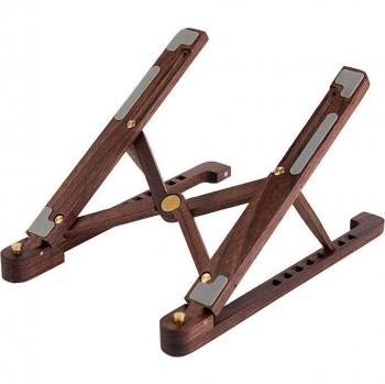 Foldable Wooden Laptop Holder with 8 Height Settings for MacBook Air/Pro 11-17