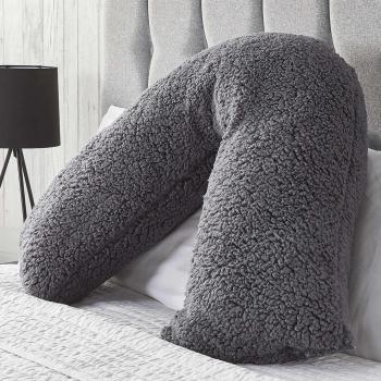 Teddy V Shaped Pillow Support Cushion - Charcoal