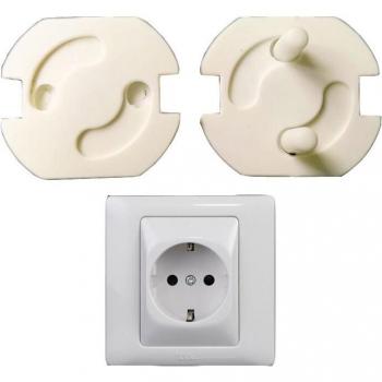8Pc Baby Safety Socket Covers - White ABS Electric Shock Protection