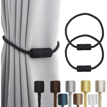 Pack de 2 Attaches de Rideaux Tressées Magnétiques 45cm