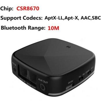CSR8670 Bluetooth 5.0 Audio Transmitter Receiver APTX HD/LL Mini Wireless Adapter 3.5mm AUX/SPDIF/RCA