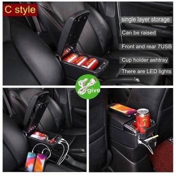VW Tiguan I Central Console Storage Box with Dual Layer and Ashtray