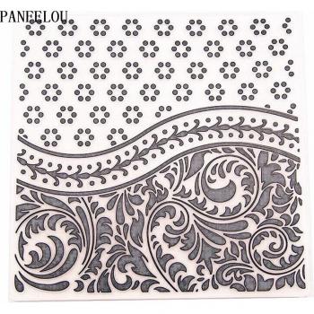 Dossier de gaufrage en plastique PANFELOU avec motif de vignes fleuries pour Scrapbooking, modèle DIY, fondant et fabrication de cartes