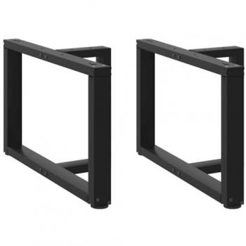 Gambe per Tavolino da Caffè a T in Acciaio Nero 2 Pz 70x25x(42-43) cm