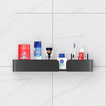 Corner Black Bathroom Shelf Rack